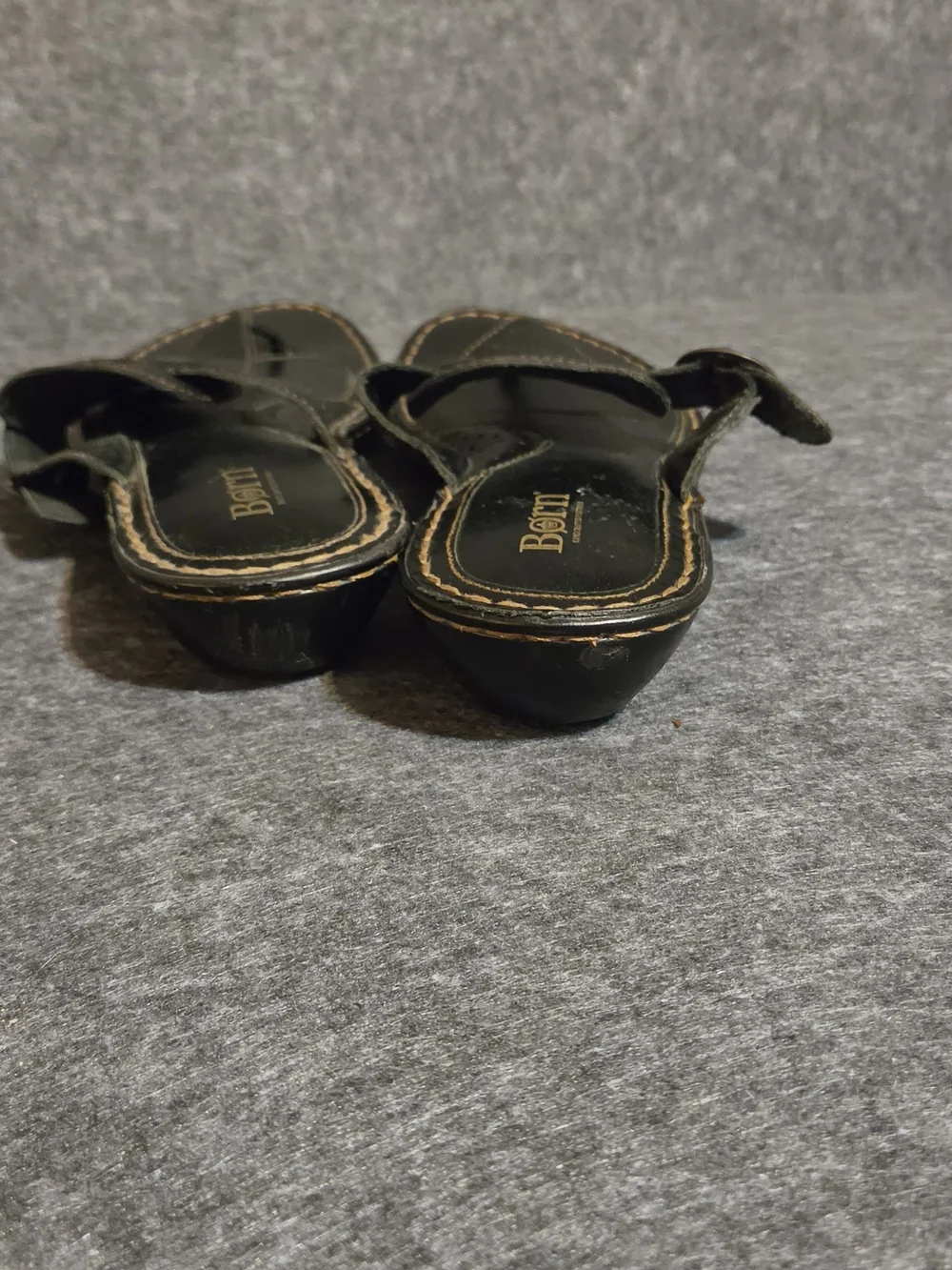Børn Black Leather Thong Sandals